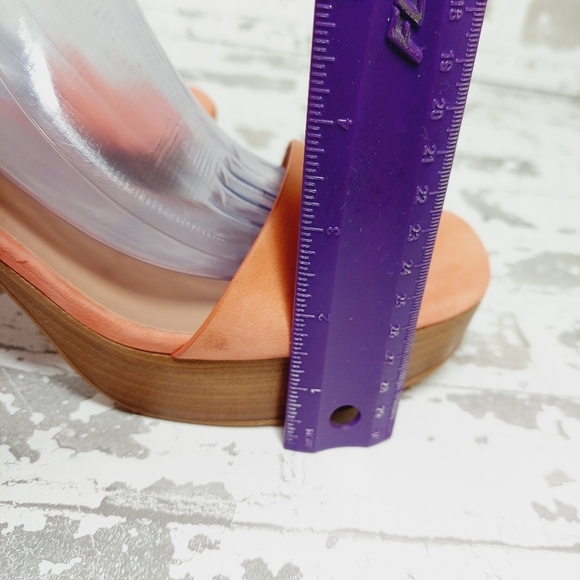 New Nordstrom Anita Leather Peach Platform Ankle Buckle Sandals X37 - Picture 10 of 14